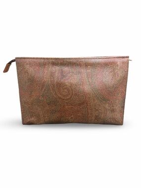Vintage ETRO Paisley Print Zip Clutch Pouch Cosmetic Bag